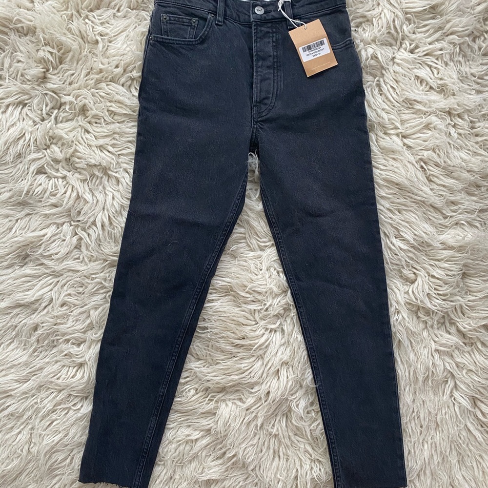 REFORMATION Serena high skinny Erie size 24 black